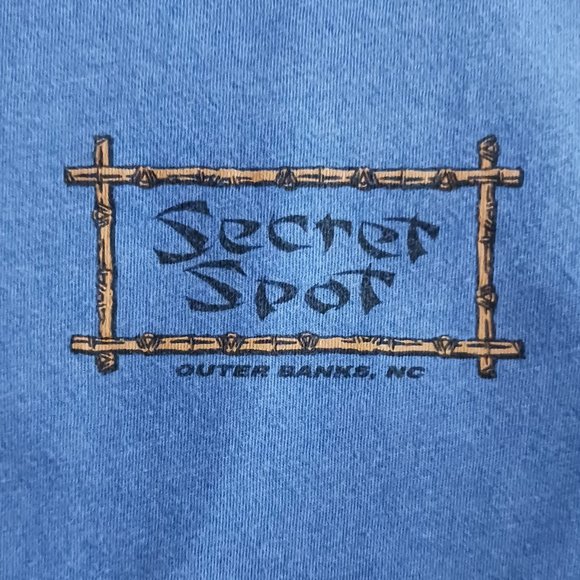 T Shirt Secret Spot Surf Shop Outer Banks Nags Head NC Adult Size S/M Small/Med - Picture 3 of 6